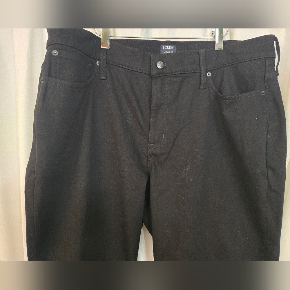 J. Crew Factory Black Mid Rise Flare Crop Ankle Jeans Size 35